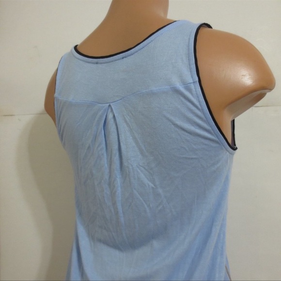 Express S Blue/ Black Stripe Knit Sleeveless Top - Picture 4 of 4